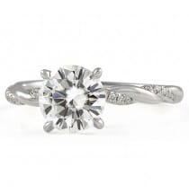 Round Moissanite Braided Band Engagement Ring front view