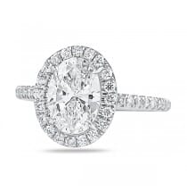 1.50ct Oval Diamond Classic Halo Engagement Ring
