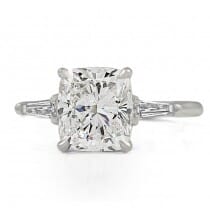 2.60 Carat Cushion Cut Diamond Three-Stone Engagement Ring