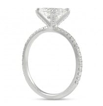 1.40 ct Cushion Cut Diamond Super Slim Engagement Ring front view platinum