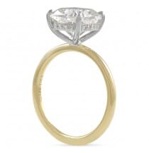 Cushion Cut Moissanite Two-Tone Solitaire Engagement Ring yellow gold