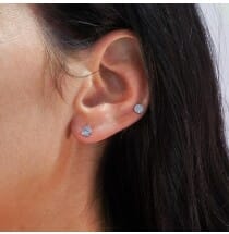 Encased Oval Diamond Earrings