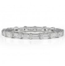 Delicate East-West Baguette Diamond Eternity Band flat lay