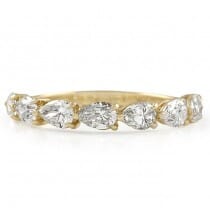 pear shape east west wedding band yellow gold
