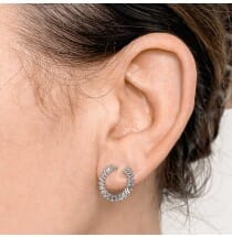 Diamond Baguette Swirl Earrings