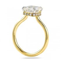 Emerald Cut Moissanite Yellow Gold Solitaire Engagement Ring