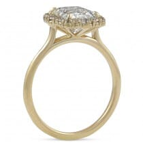 2 Carat Emerald Cut Diamond Halo Engagement Ring