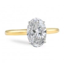 1.70 ct Oval Diamond Yellow Gold Solitaire Engagement Ring
