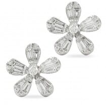flower petal baguette earrings