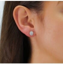 oval shape diamond cluster earrings