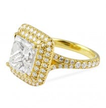 3.05 ct Princess Cut Yellow Gold Engagement Ring