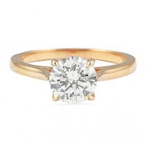 1.40 Carat Round Diamond Rose Gold Solitaire Engagement Ring