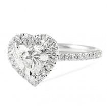 1.00 ct Heart Shape Diamond Halo Engagement Ring