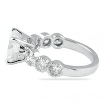 2.50 ct Round Diamond Bezel-Set Band Engagement Ring