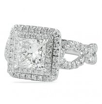 1.80 ct Princess Cut Double Halo Engagement Ring