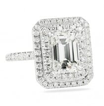 2.00 ct Emerald Cut Diamond Double Halo Engagement Ring