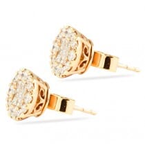 DIAMOND CLUSTER 18K ROSE GOLD EARRINGS