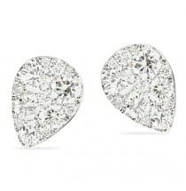 pear shape diamond cluster earrings