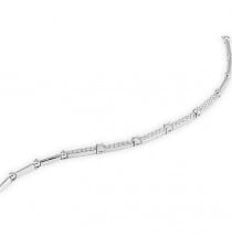 Round Diamond Thin Pave Bar Bracelet