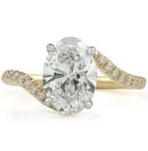 1.8 carat Lab Grown Oval Diamond 'Swoop' Engagement Ring top