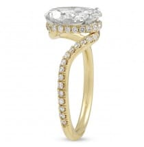 1.8 carat Lab Grown Oval Diamond 'Swoop' Engagement Ring top