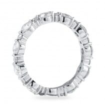 2.2 ct Alternating Size Round Diamond Shared Prong Eternity Ring flat