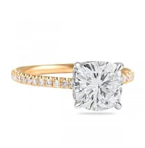 Cushion Moissanite Two-Tone Invisible Gallery™ Ring gallery
