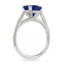 round blue sapphire engagement ring