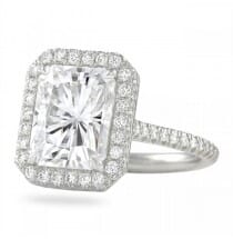 radiant cut moissanite 4 carat engagement ring