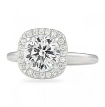 1.72ct Round Diamond In Cushion Halo Engagement Ring front