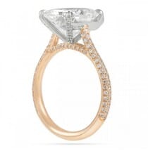 radiant cut moissanite rose gold engagement ring