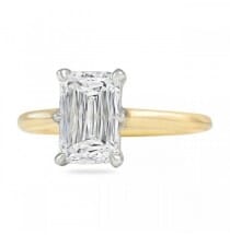 2.22 carat Hybrid Step Cut Diamond Two-Tone Solitaire Engagement Ring