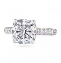 Cushion Moissanite Three-Row Invisible Gallery™ Engagement Ring 1