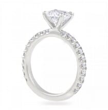1.30ct Round Diamond Thicker Pave Band Engagement Ring top