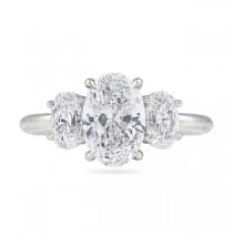 1.40 ct Oval Diamond Three-Stone Engagement Ring front view