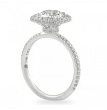 1.40ct Round Diamond in Cushion Halo Engagement Ring top