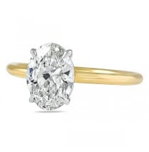 1.80ct Oval Diamond Two-Tone Solitaire Engagement Ring flat