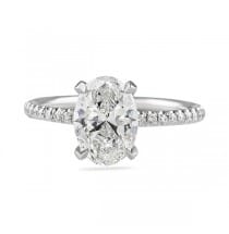 1.70ct Oval Diamond Pave-Prong Engagement Ring flat