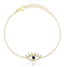 Sapphire and Diamond Evil Eye Bracelet 