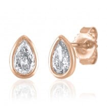 Encased Pear Diamond Earrings
