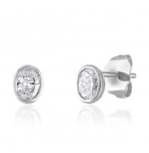 Encased Oval Diamond Earrings