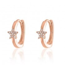 Star Solid Gold Small Hoops