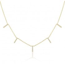 Diamond Long Bar Necklace