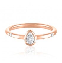 Studded Diamond Pear Ring