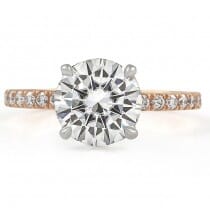 Round Moissanite Two-Tone Engagement Ring
