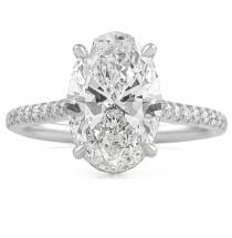 3.06 carat Oval Diamond Double Signature Wrap Ring front view