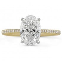 two carat oval diamond yellow gold engagement ring