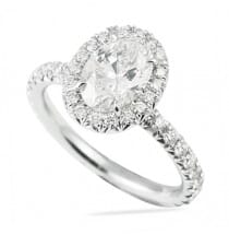 OVAL HALO ENGAGEMENT RING FISHTAIL PAVE