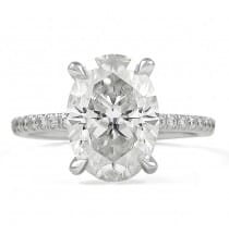Oval Moissanite Pave Prong Engagement Ring