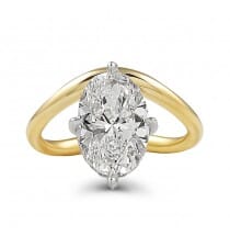 3 carat Oval Diamond Compass Prong Solitaire Ring front